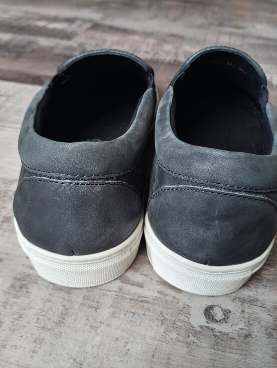 J Slides NYC Mens 10 Woven Leather Slip On Sneakers Basketweave Casual Black main image 7